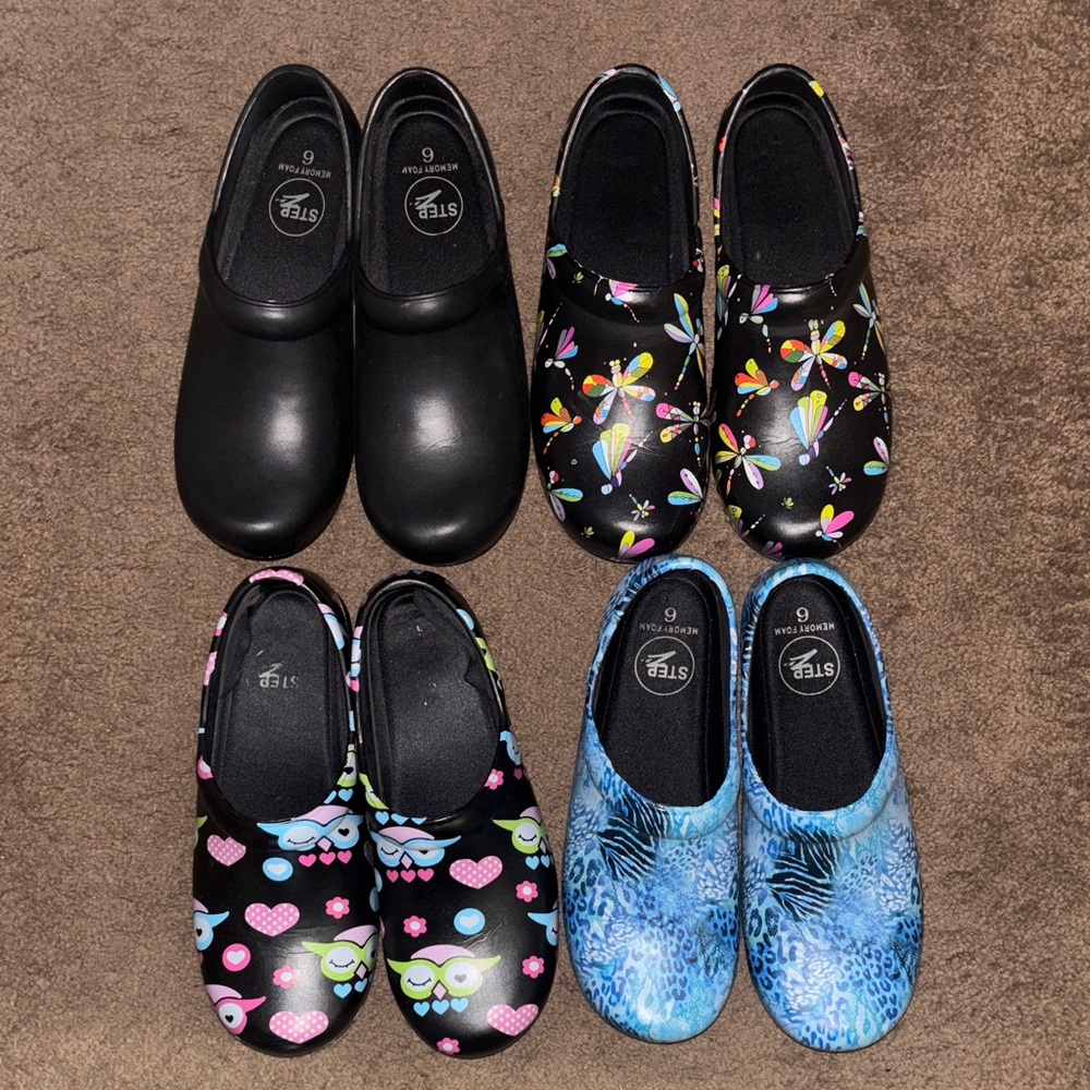 Scrub Pro Uniform Nurse Clogs - Black, Blue, and Colorful Patterns